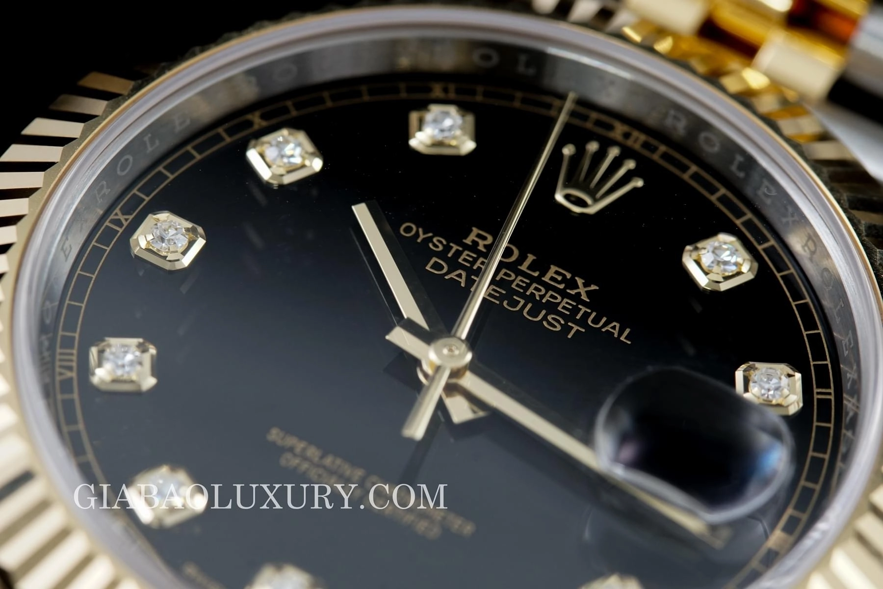 Rolex Datejust 41 126333 mặt đen cọc kim cương — ảnh chi tiết 16