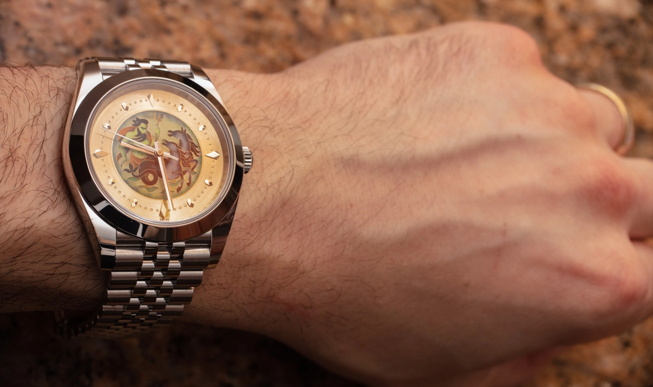 Mặt số men tùy biến cho Rolex Datejust 41: Cấu hình hoàn thiện không có cửa sổ lịch