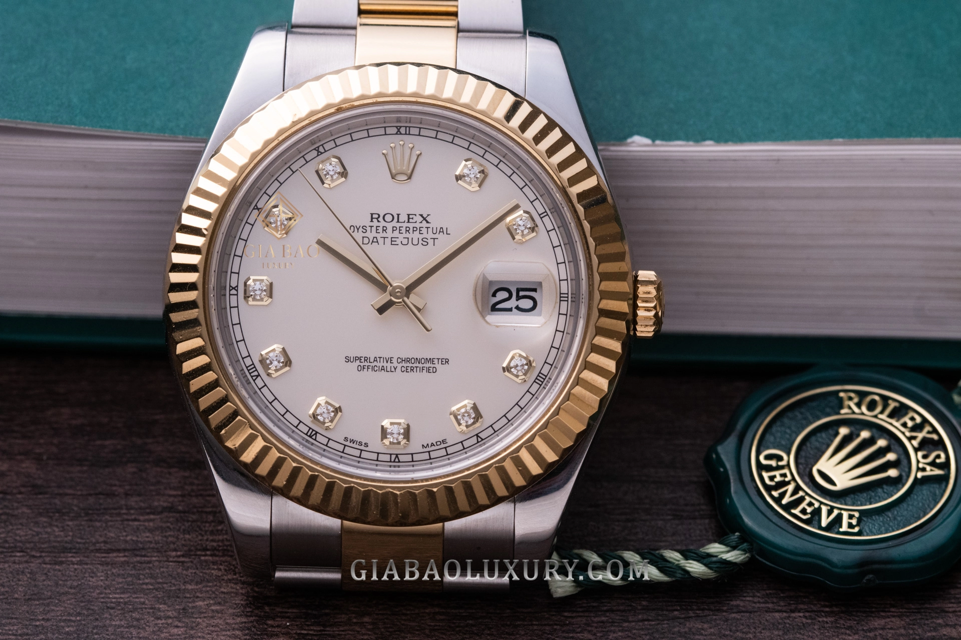 Rolex Datejust II 116333 mặt số Ivory: Datejust II 116333 mặt số Ivory đính kim cương