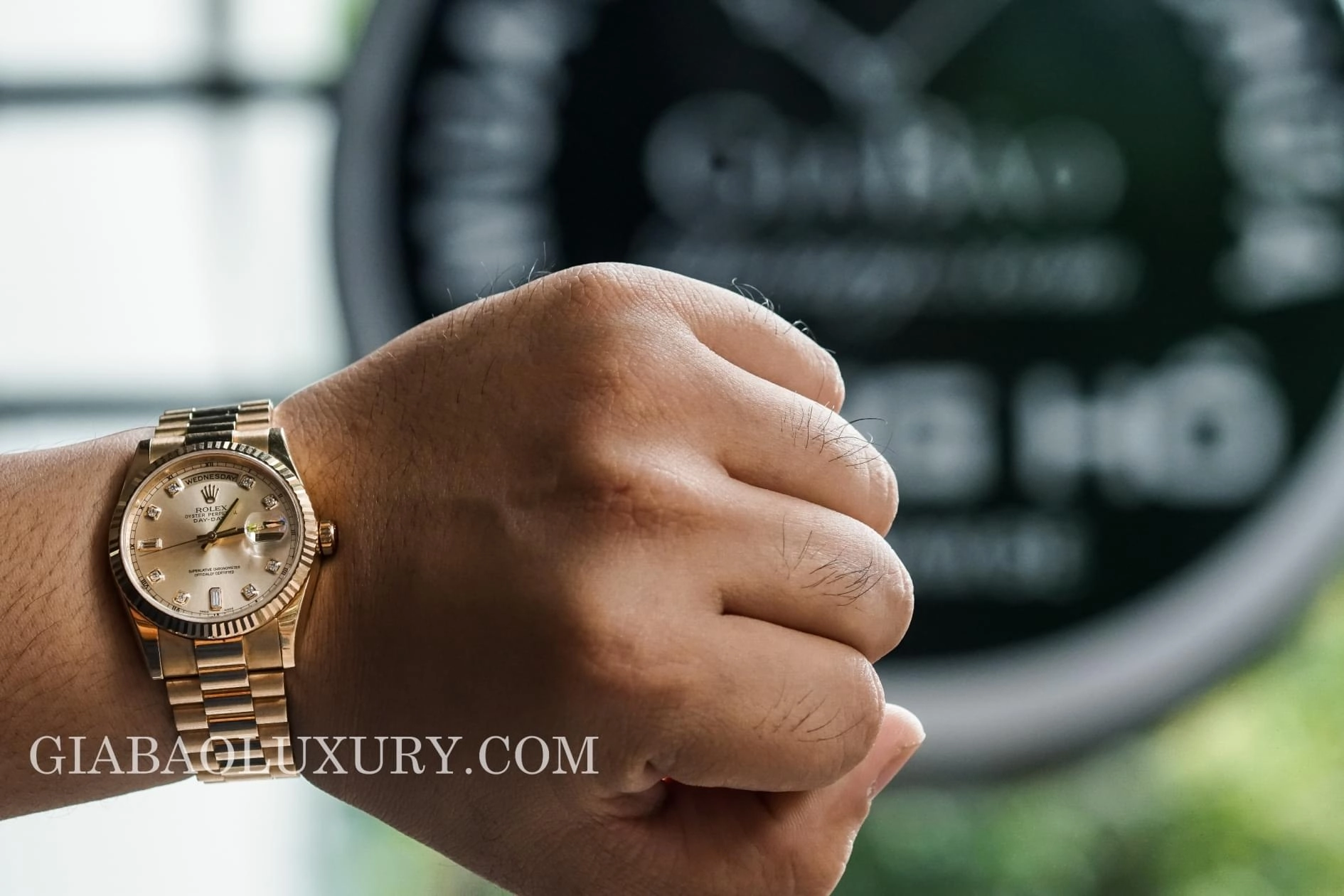 Rolex Day-Date 118238 mặt hồng cọc kim cương — ảnh chi tiết 10
