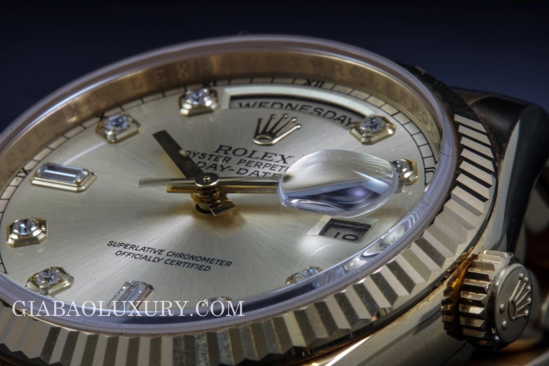 Rolex Day-Date 118238 mặt hồng cọc kim cương — ảnh chi tiết 12