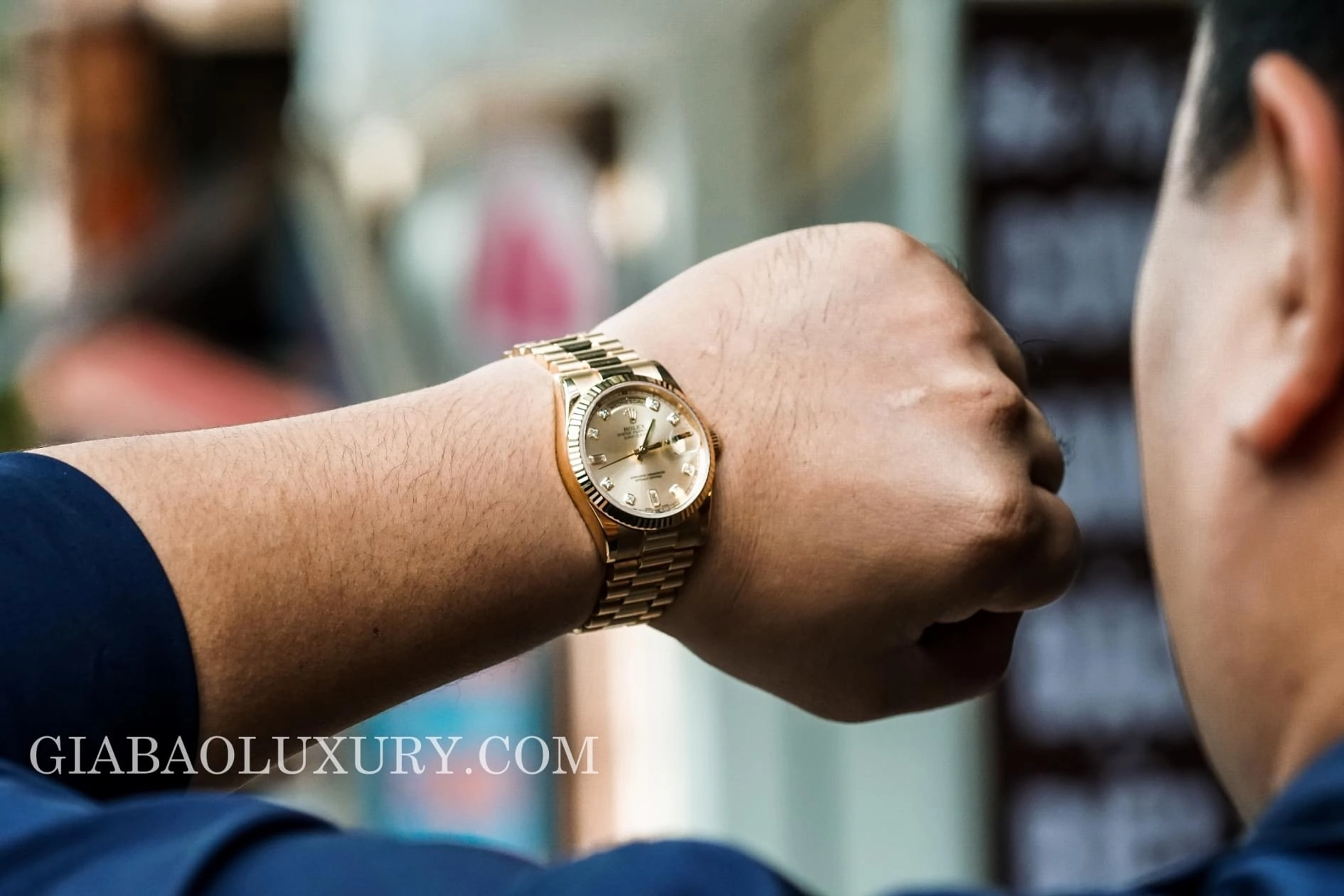 Rolex Day-Date 118238 mặt hồng cọc kim cương — ảnh chi tiết 15