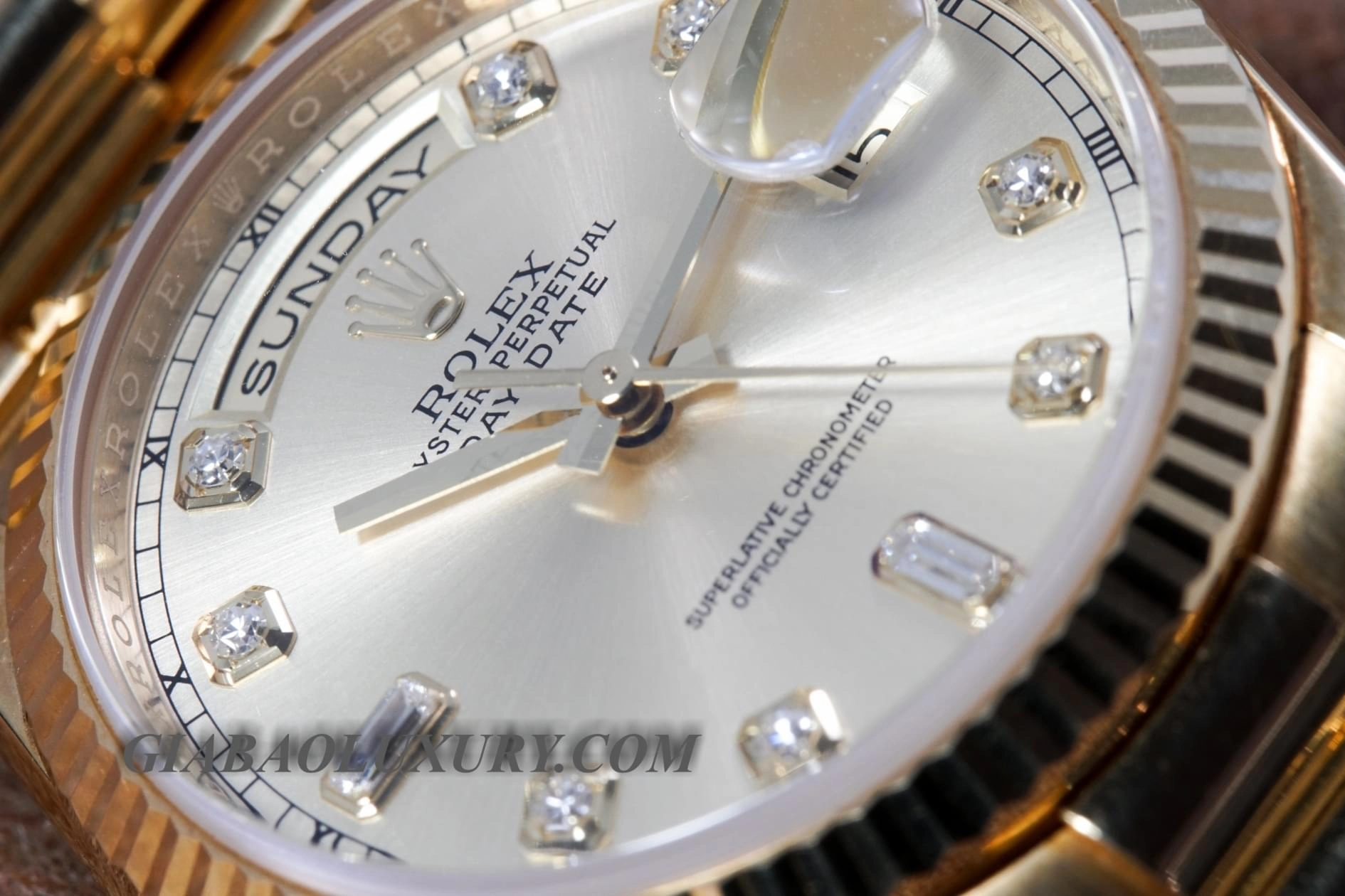 Rolex Day-Date 118238 mặt hồng cọc kim cương — ảnh chi tiết 16