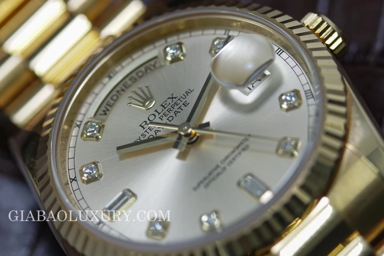 Rolex Day-Date 118238 mặt hồng cọc kim cương — ảnh chi tiết 19