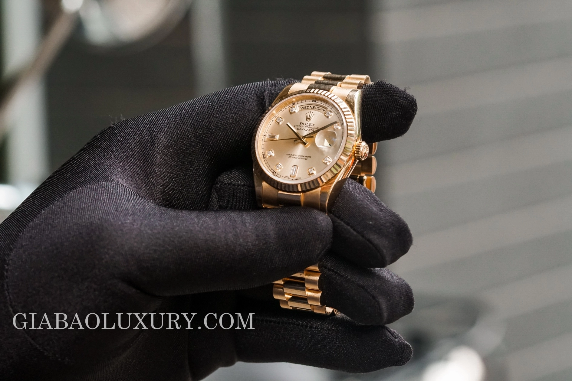 Rolex Day-Date 118238 mặt hồng cọc kim cương — ảnh chi tiết 24