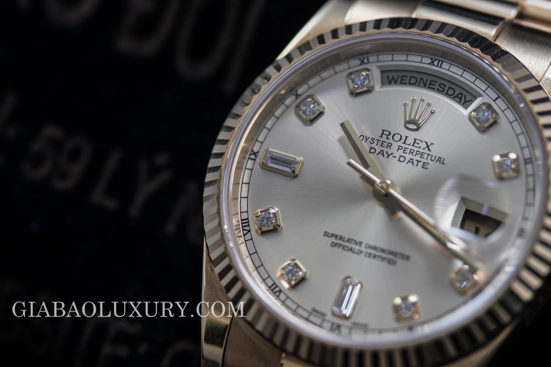 Rolex Day-Date 118238 mặt hồng cọc kim cương — ảnh chi tiết 25