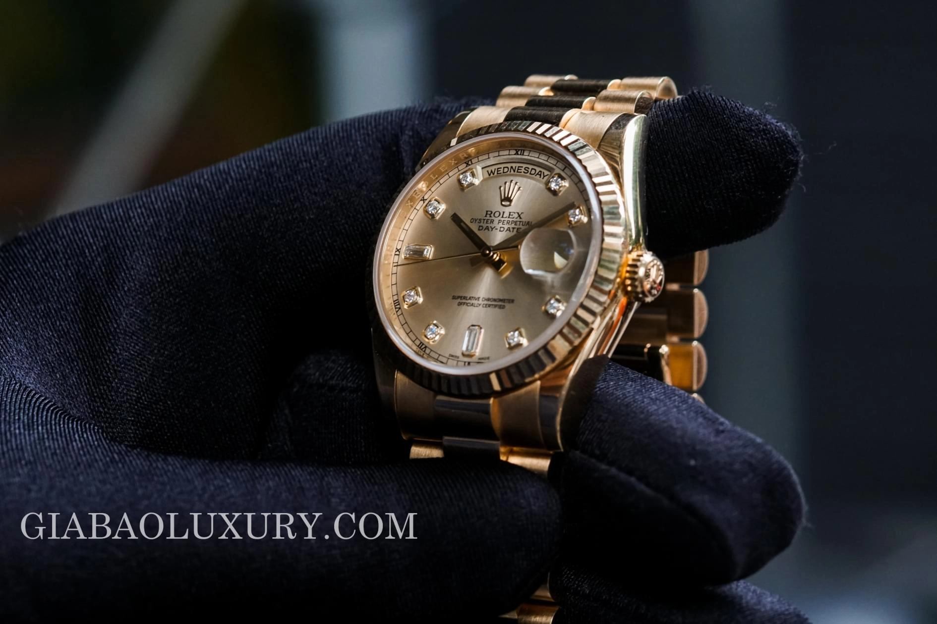 Rolex Day-Date 118238 mặt hồng cọc kim cương — ảnh chi tiết 30