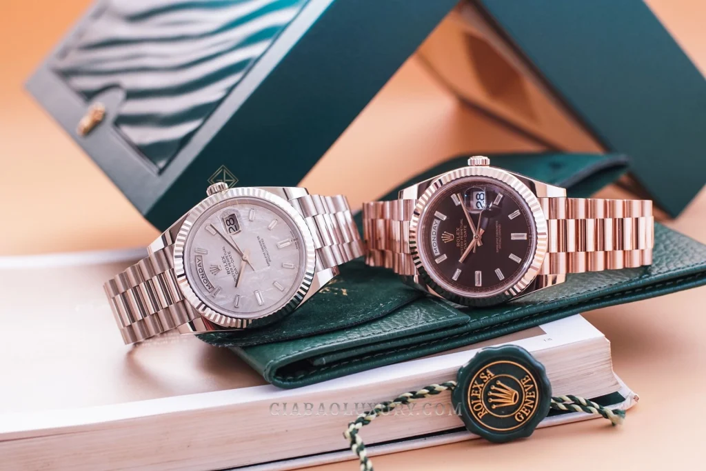 Rolex Day-Date 40 228235 mặt chocolate: Everose và calibre 3255 — ảnh chi tiết 16