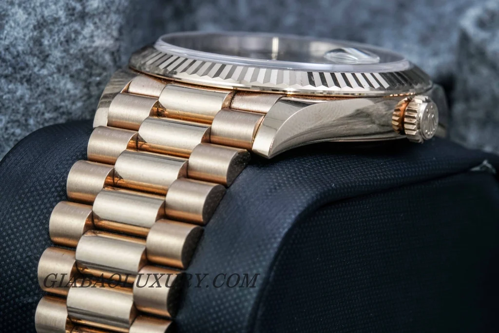 Rolex Day-Date 40 228235 mặt chocolate: Everose và calibre 3255 — ảnh chi tiết 30