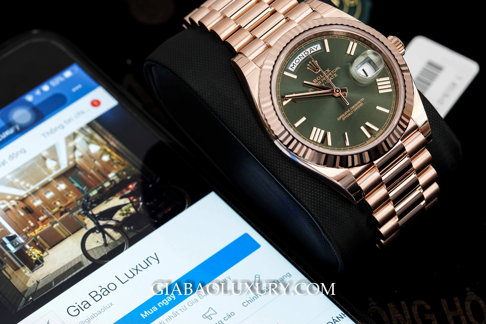 Rolex Day-Date 40 228235 mặt olive: dấu mốc 60 năm — ảnh chi tiết 05