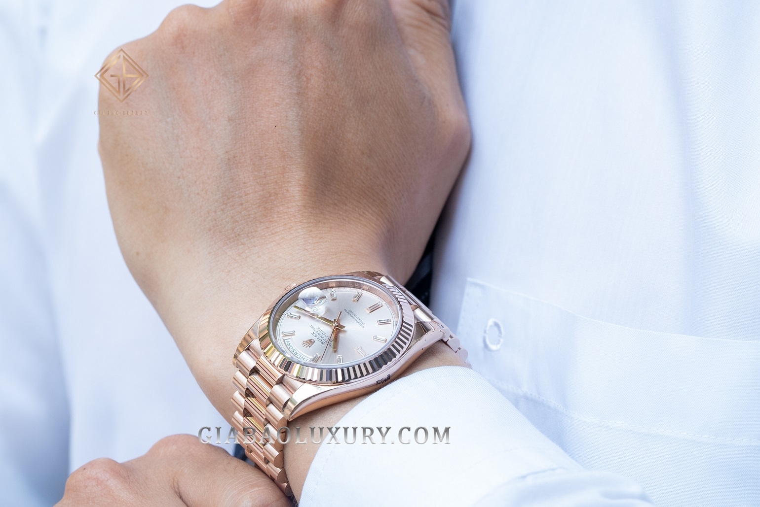 Rolex Day-Date 40 Ref. 228235 Sundust đính kim cương — ảnh chi tiết 2