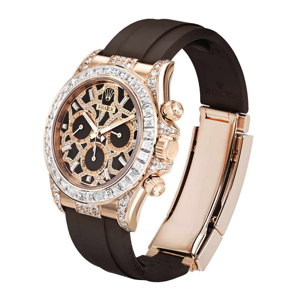 Rolex Daytona 126555TBR Giraffe vỏ vàng hồng trên dây Oysterflex