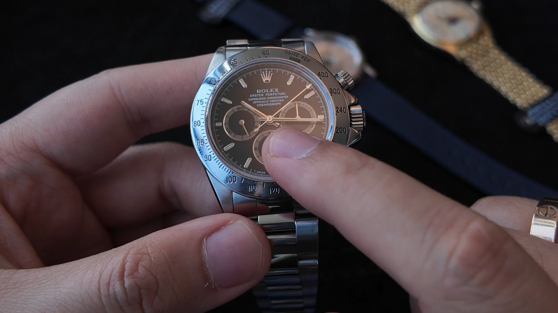 Vòng sub-dial đổi màu trên Rolex Daytona Patrizzi