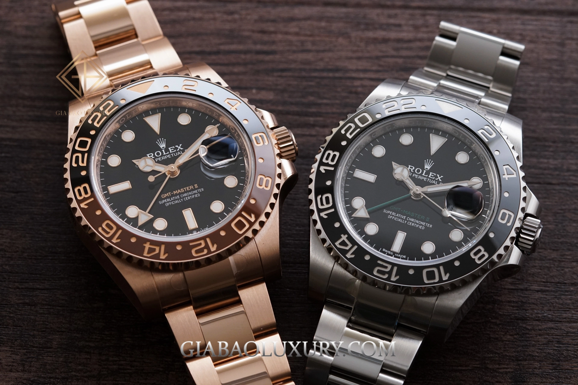 Rolex GMT-Master II 116710LN và 126715CHNR: khác biệt vật liệu giữa thép và vàng Everose