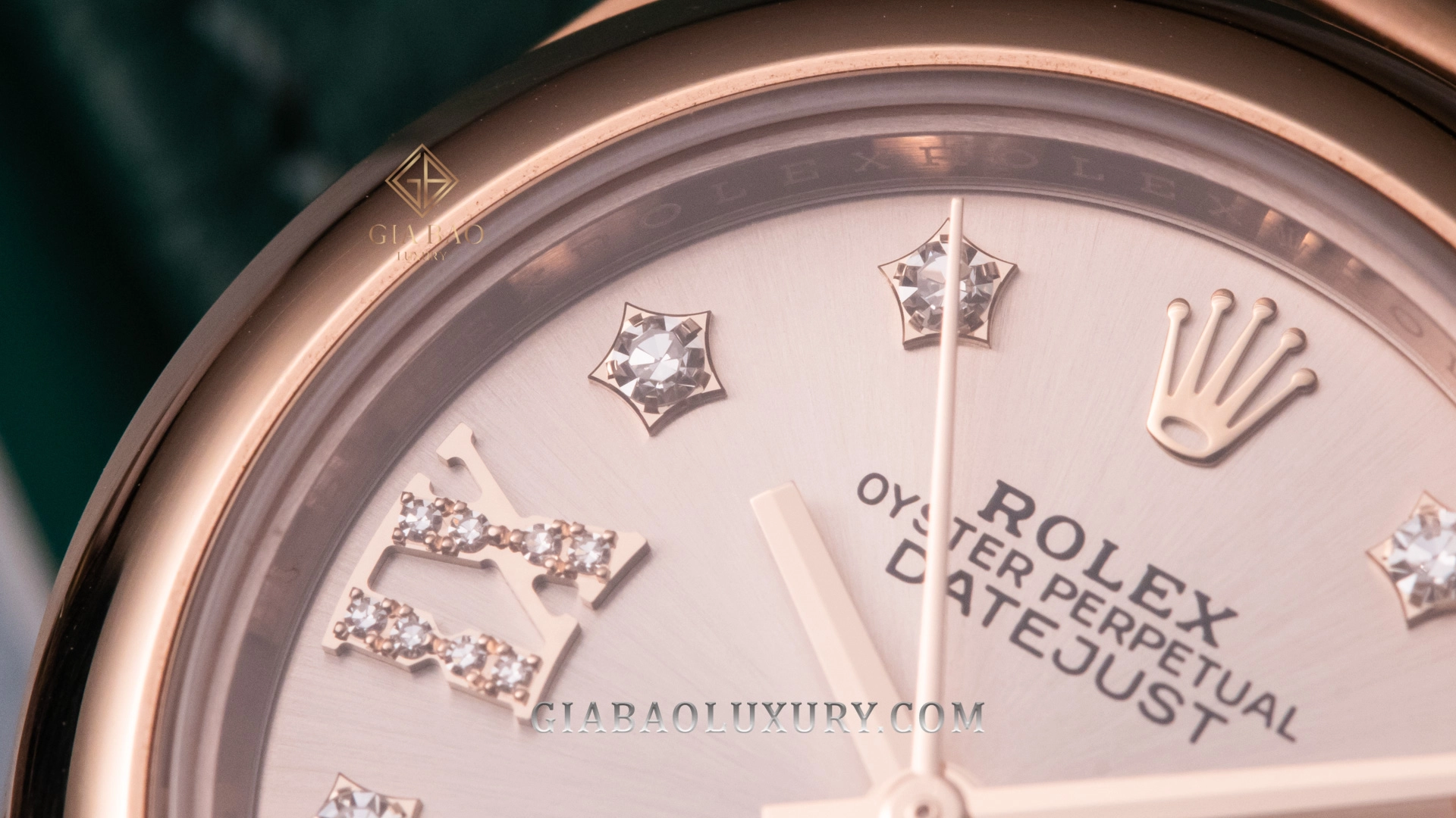 Rolex Lady-Datejust 279165 Everose: cọc giờ hình ngôi sao nạm kim cương