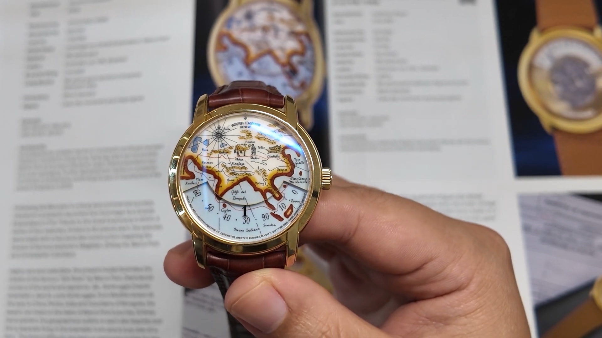 Mặt số bản đồ của Vacheron Constantin 47070 Marco Polo