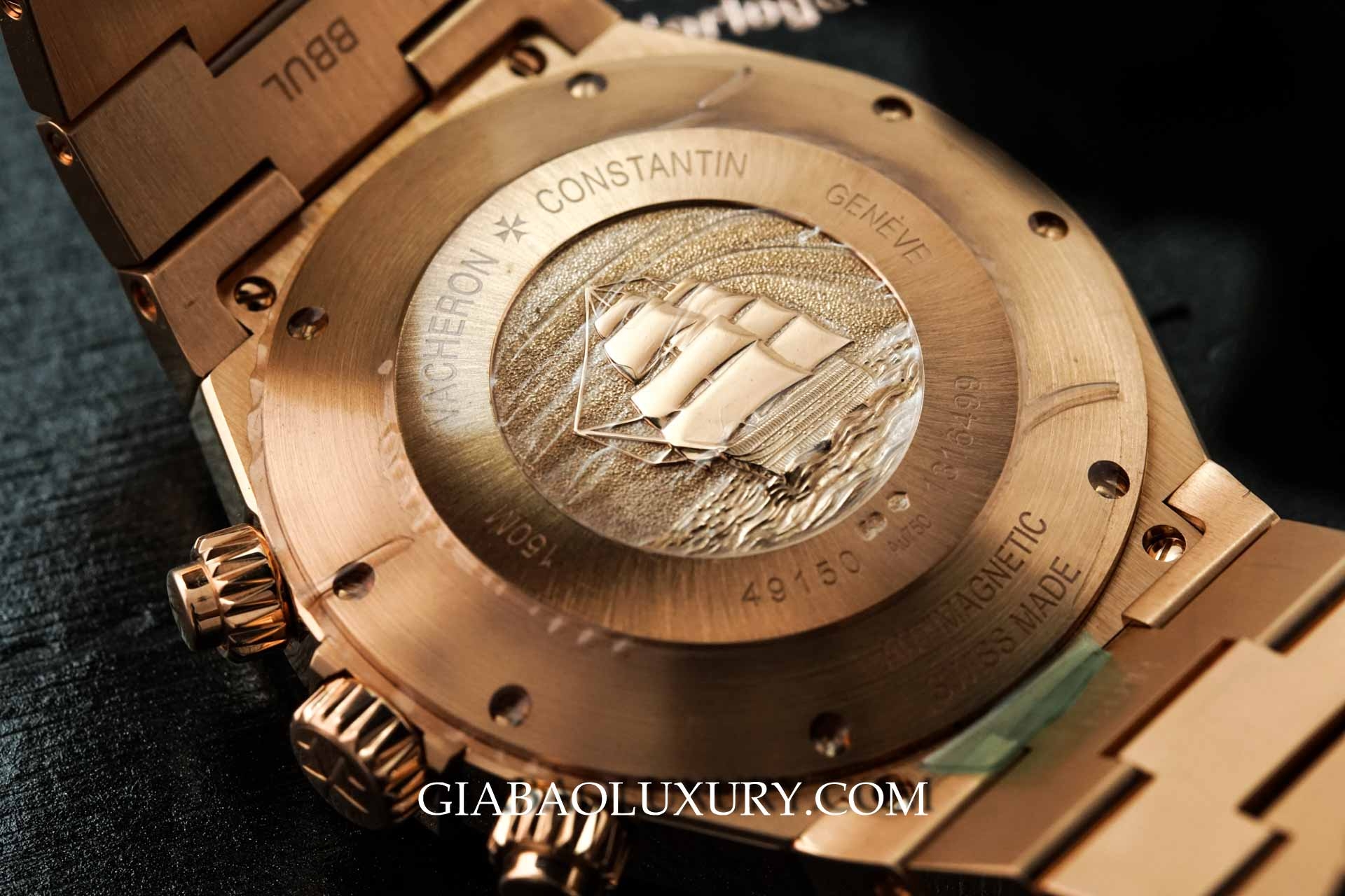 Vacheron Constantin Overseas Chronograph 49150 vàng hồng — ảnh chi tiết 15