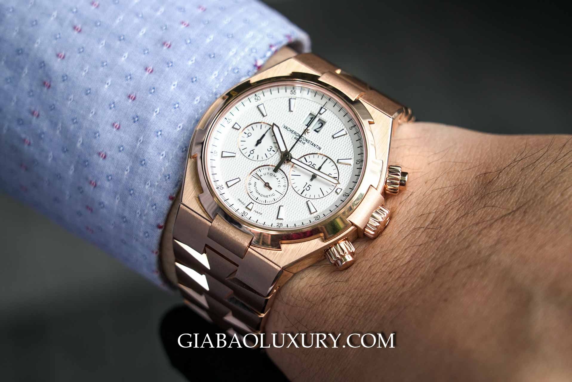 Vacheron Constantin Overseas Chronograph 49150 vàng hồng — ảnh chi tiết 16