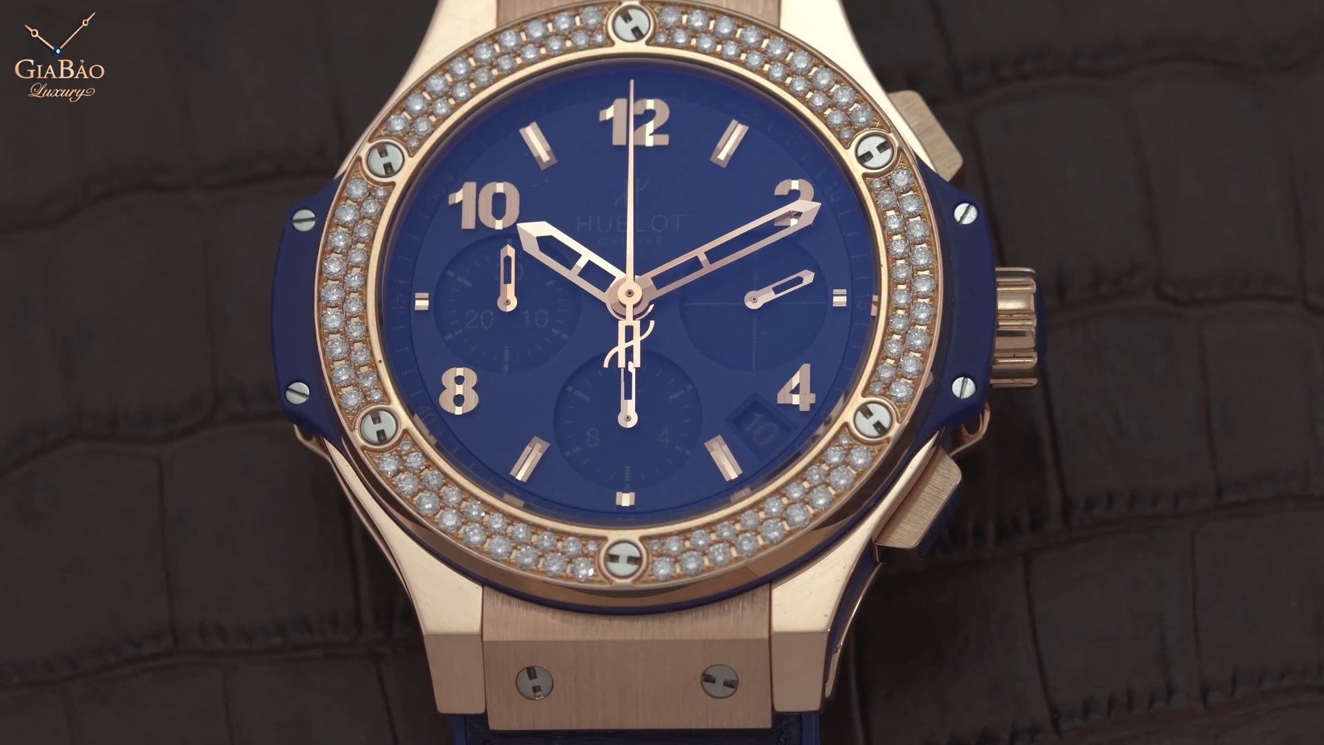 Mặt số Hublot Big Bang Dark Blue Diamonds Gold 41