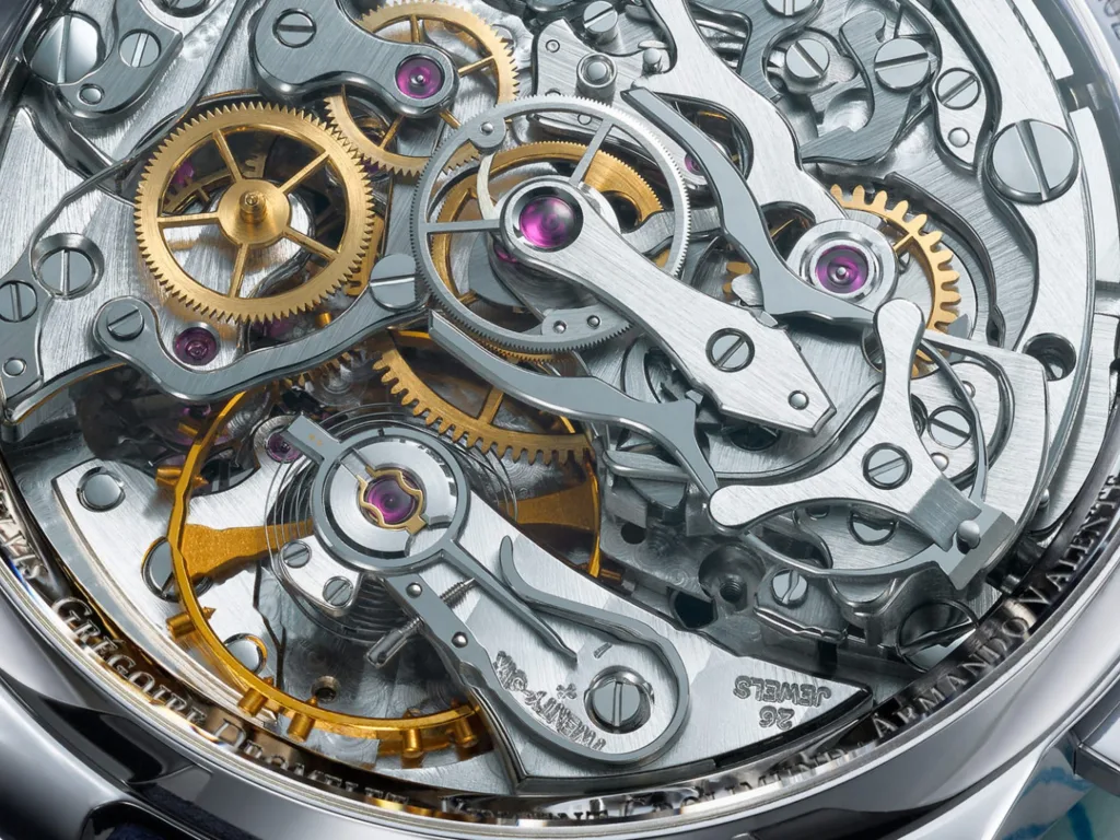 Macro cơ cấu rattrapante trên calibre Venus 179