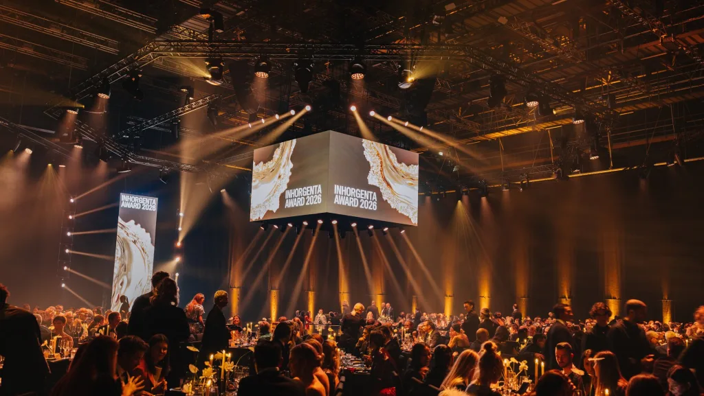 Không gian gala INHORGENTA AWARD 2026 tại Bavaria Filmstudios