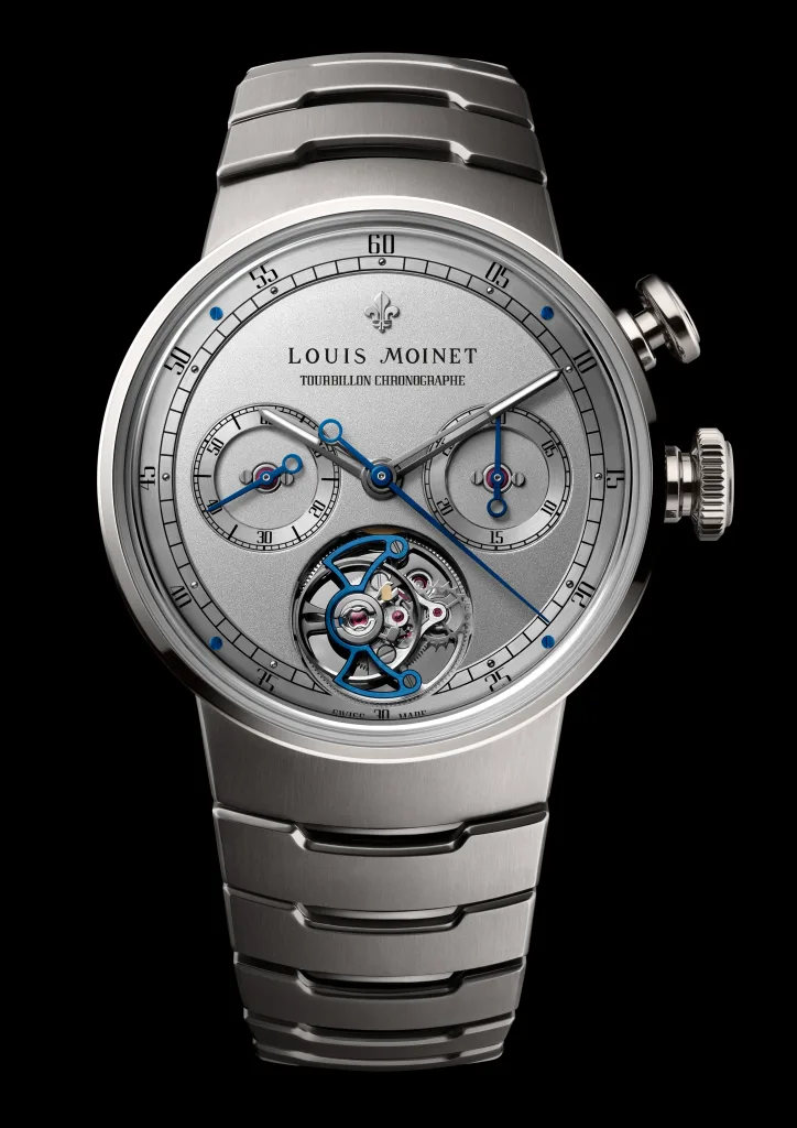 Mặt trước Louis Moinet 1816 Tourbillon Chronograph bằng titanium