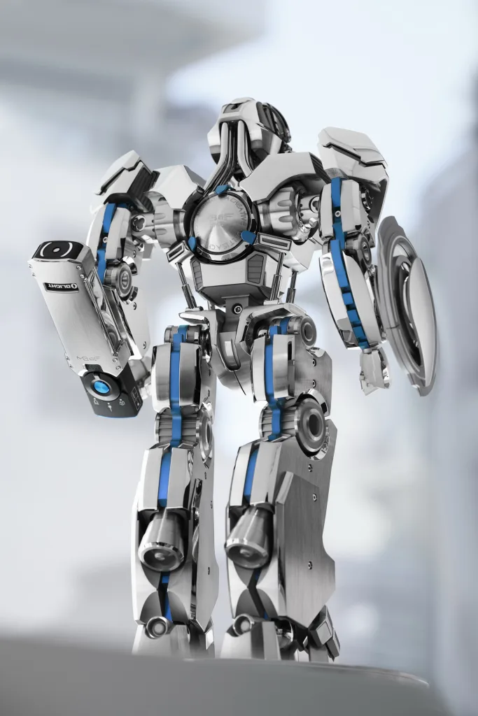 Mặt sau robot MB&F HM12 The Guardian màu xanh lam