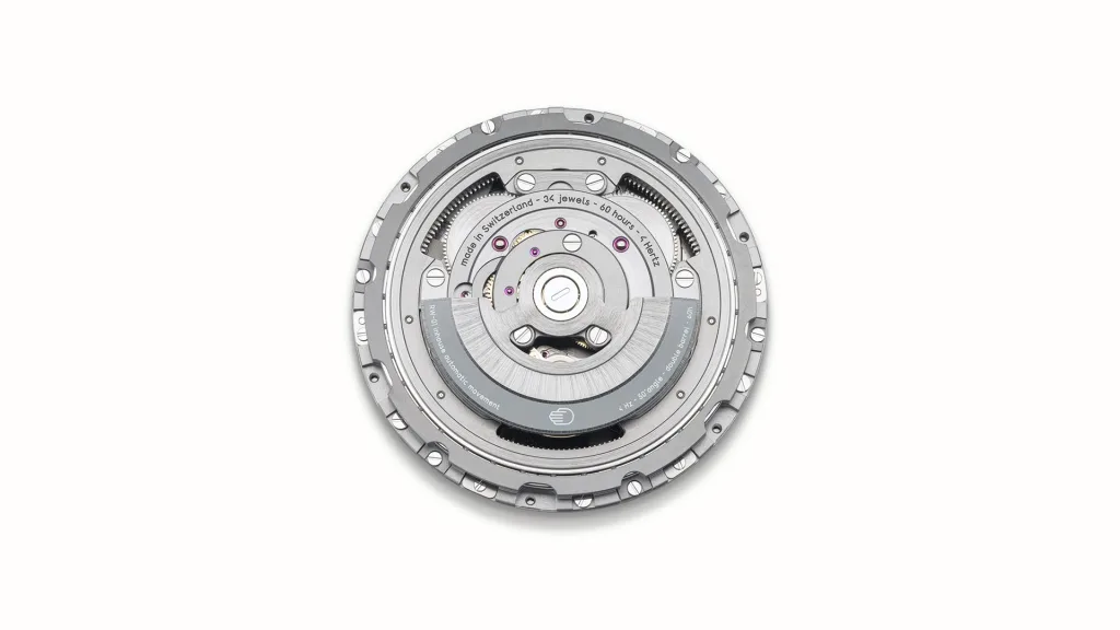 Mặt tự động của bộ máy Ressence Werk RW-01 với rotor
